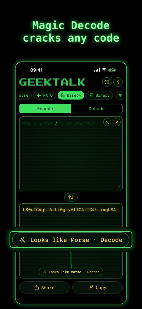 GeekTalk2 screenshot: Magic Decode