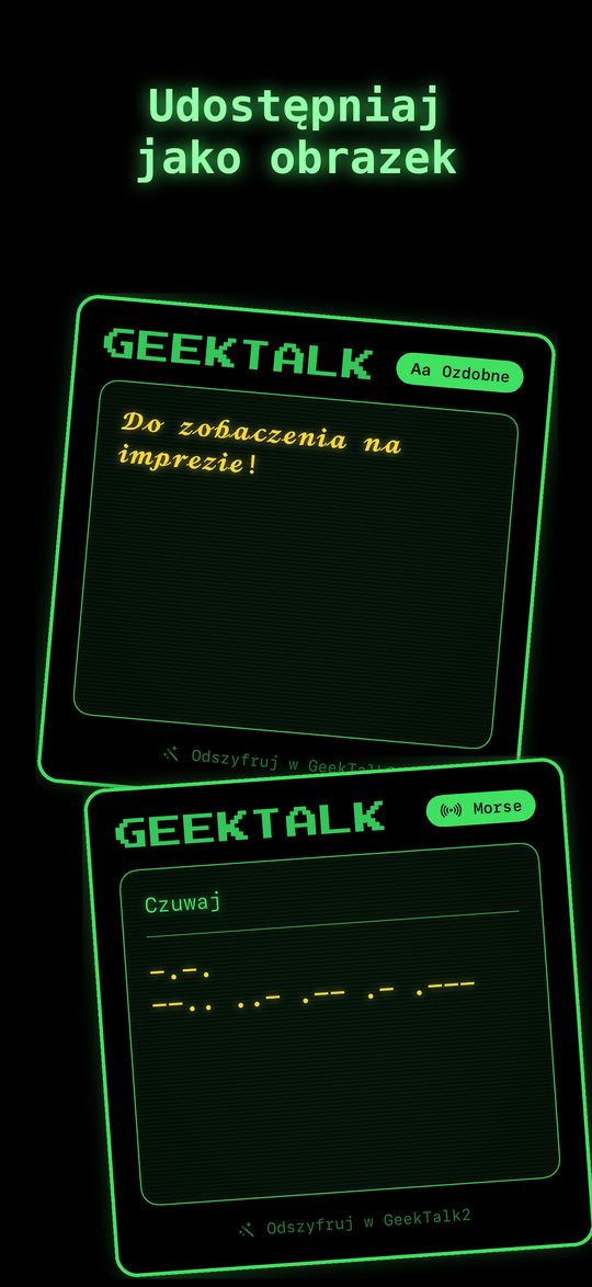 Zrzut ekranu GeekTalk2: rozszerzenie Udostępnij